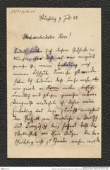 Nachlass Franz Steindachner, Brief von F. Zenk an Franz Steindachner (09.07.1885), Inv.Nr. 610.01, Seite 1